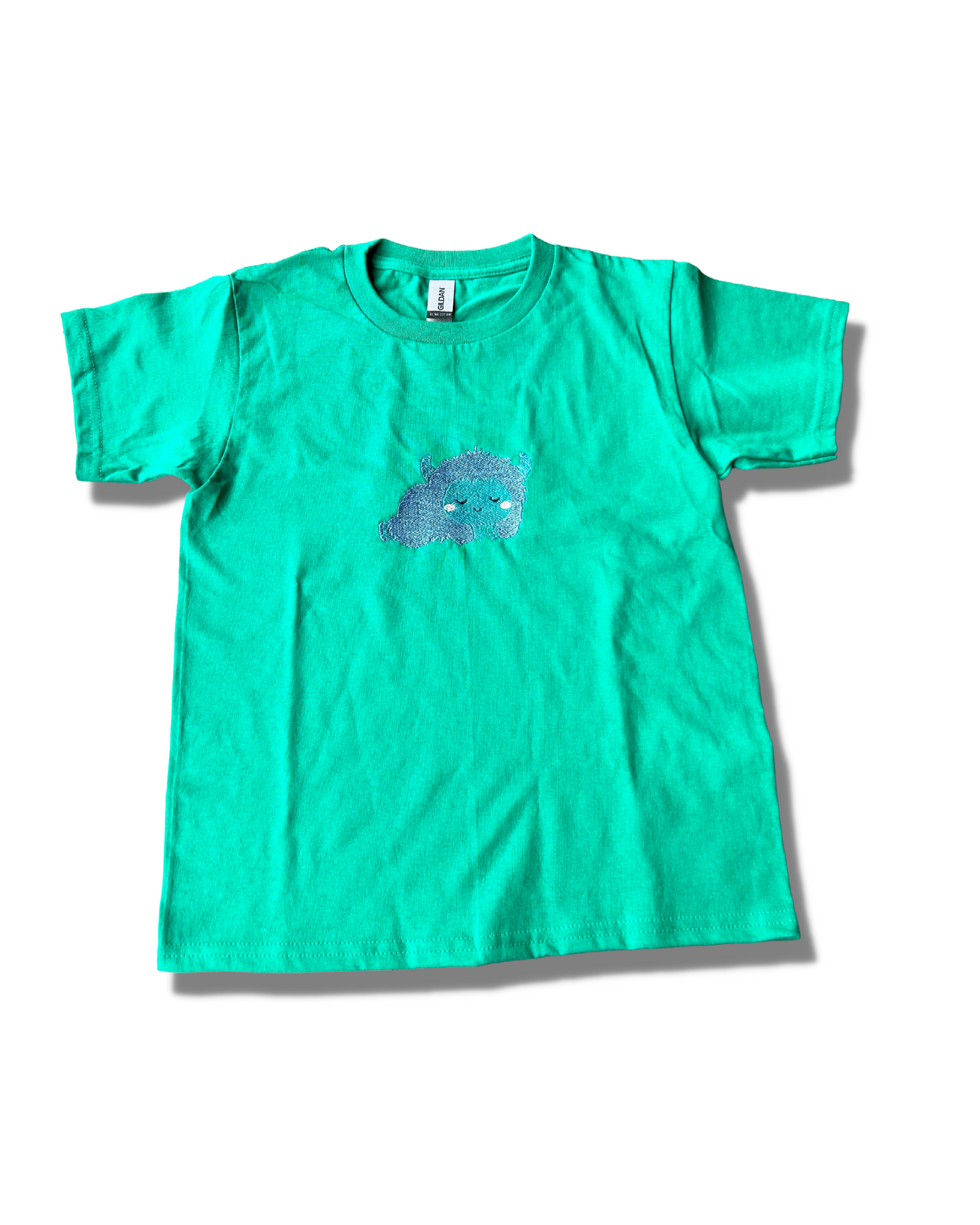 Youth Yeti Mountain Embroidery Short Sleeve Cozy Cute Shirts