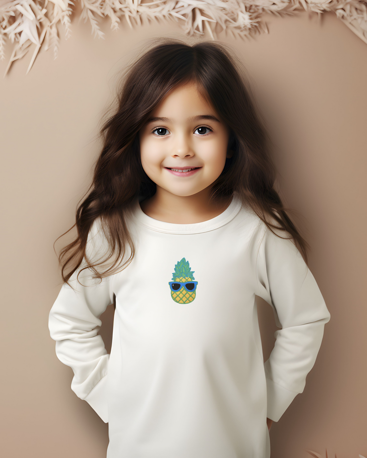 Toddlers Sunglasses Pineapple Embroidery Long Sleeve Cozy Cute Long Sleeve Special Gift