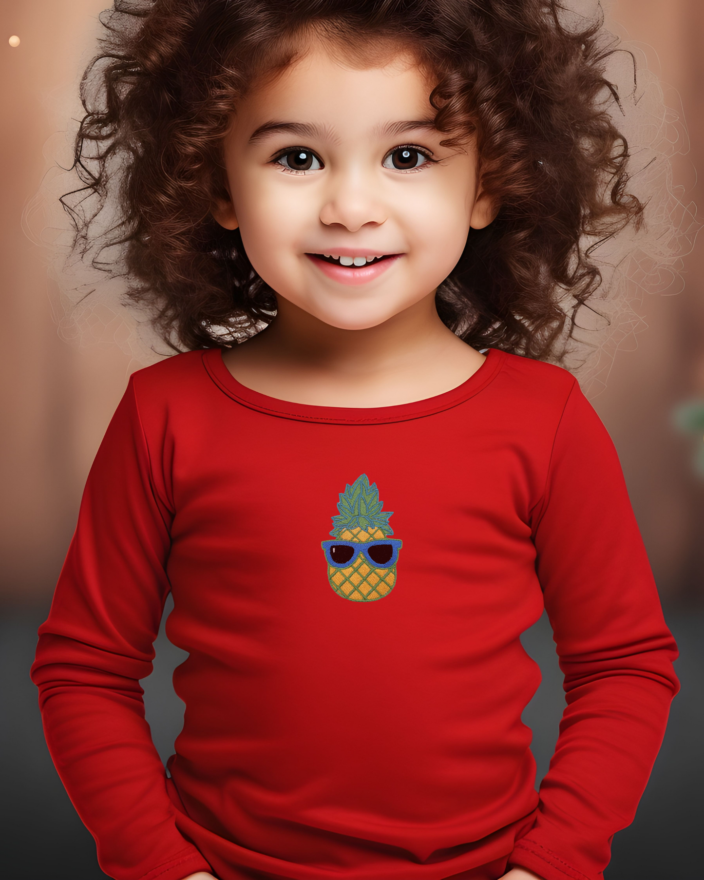 Toddlers Sunglasses Pineapple Embroidery Long Sleeve Cozy Cute Long Sleeve Special Gift