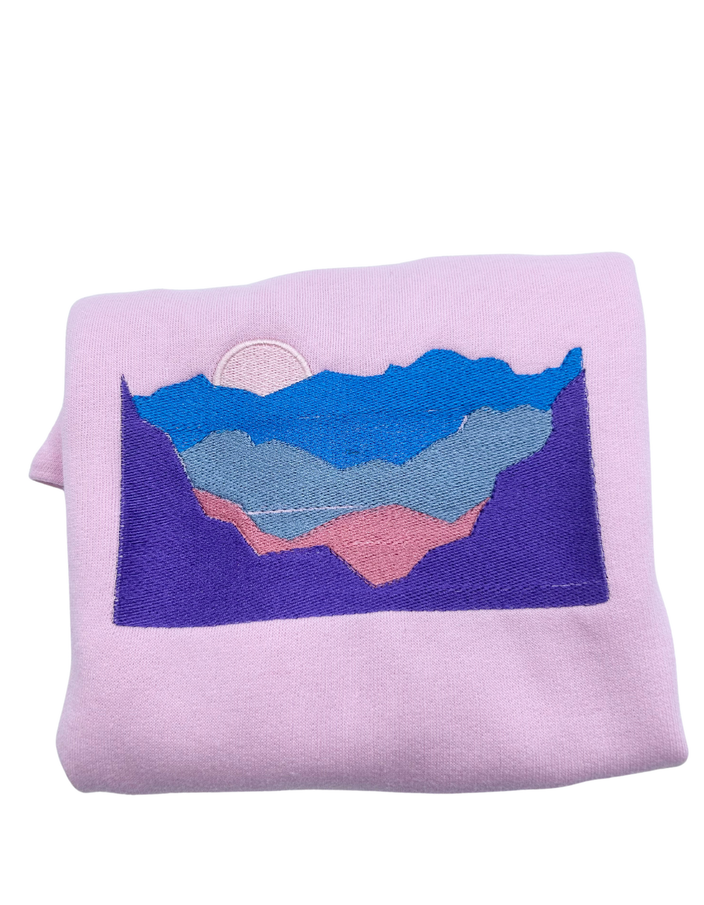 Toddler Sunset Mountain Vibrant Colours Embroidery Long Sleeve Cozy Cute Fleece Sweatshirt