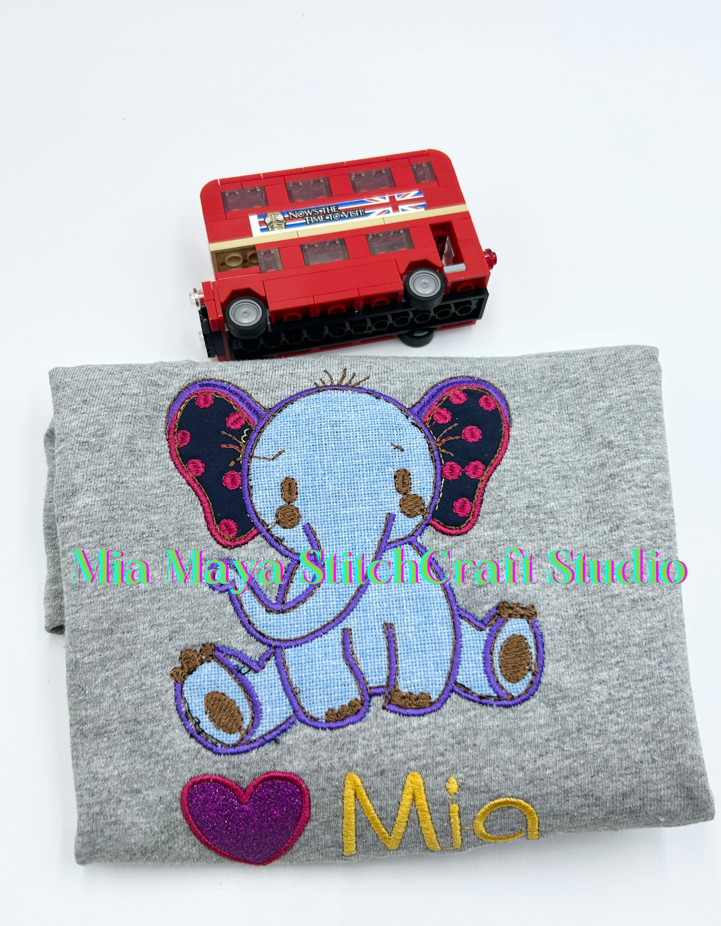 Youth Glitter Elephant  Birthday Shirt Custom Embroidery Long Sleeve Cozy Cute Birthday Shirts
