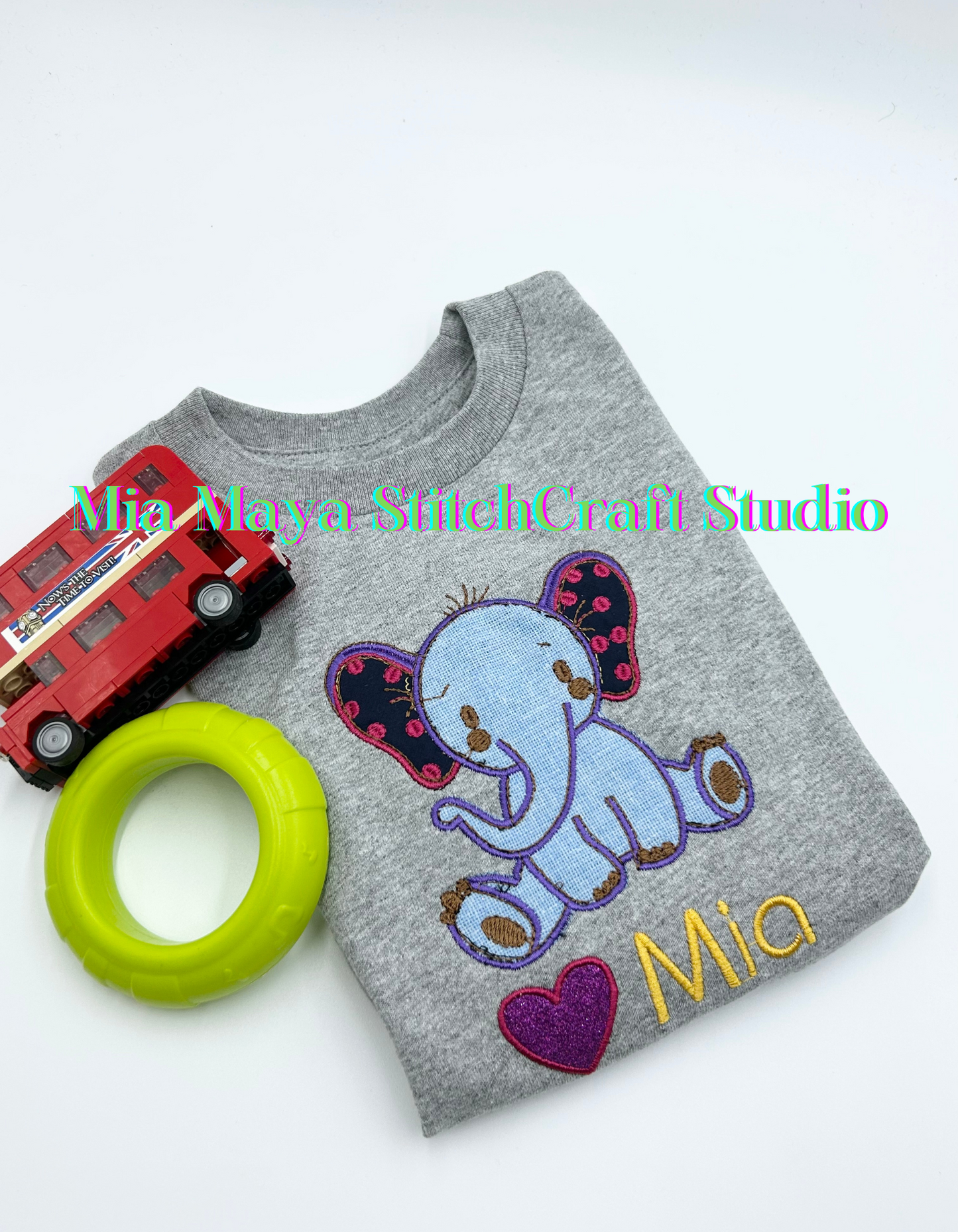 Youth Glitter Elephant  Birthday Shirt Custom Embroidery Long Sleeve Cozy Cute Birthday Shirts