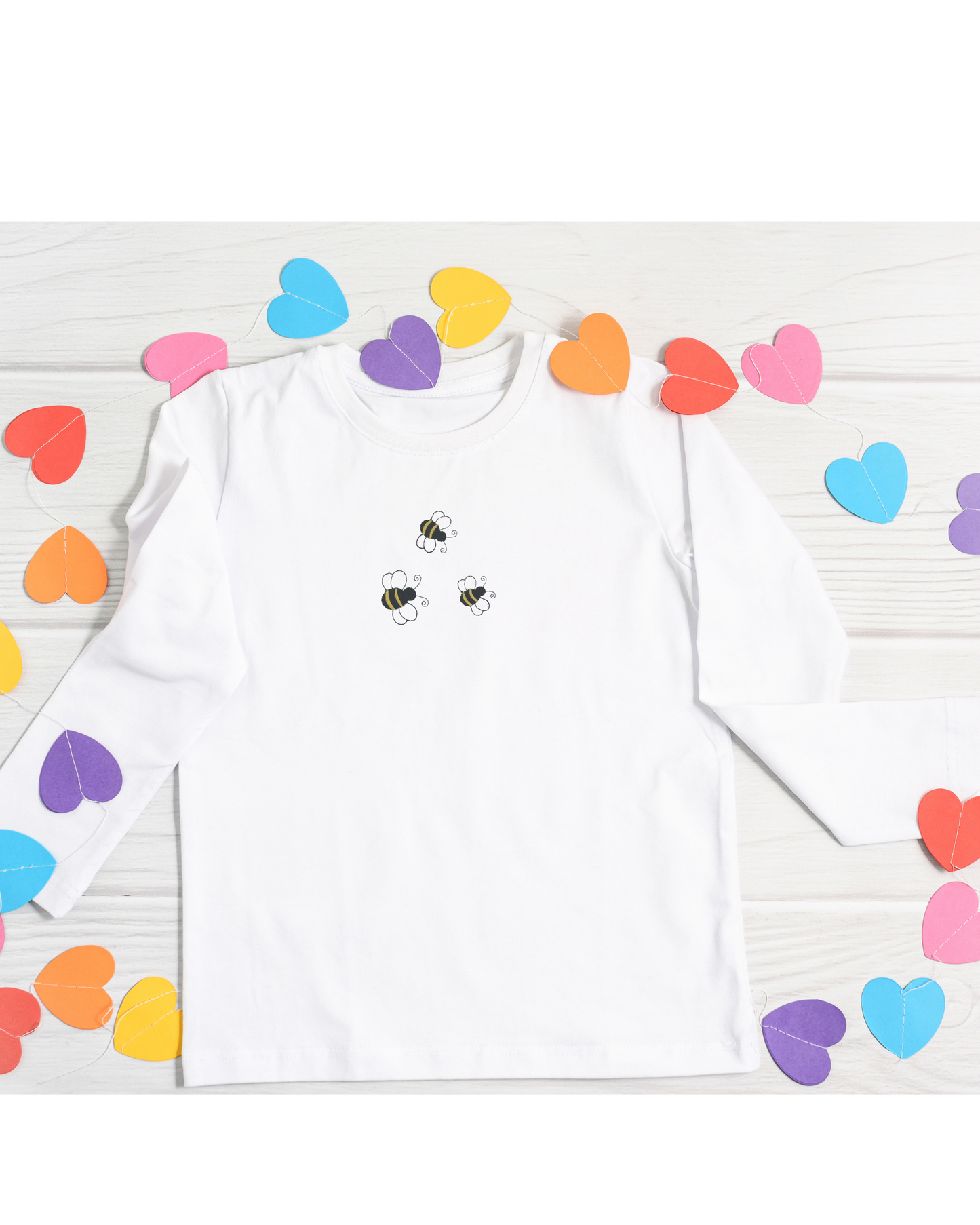 Toddlers Three Bees Embroidery Long Sleeve Cozy Cute Long Sleeve Special Gift