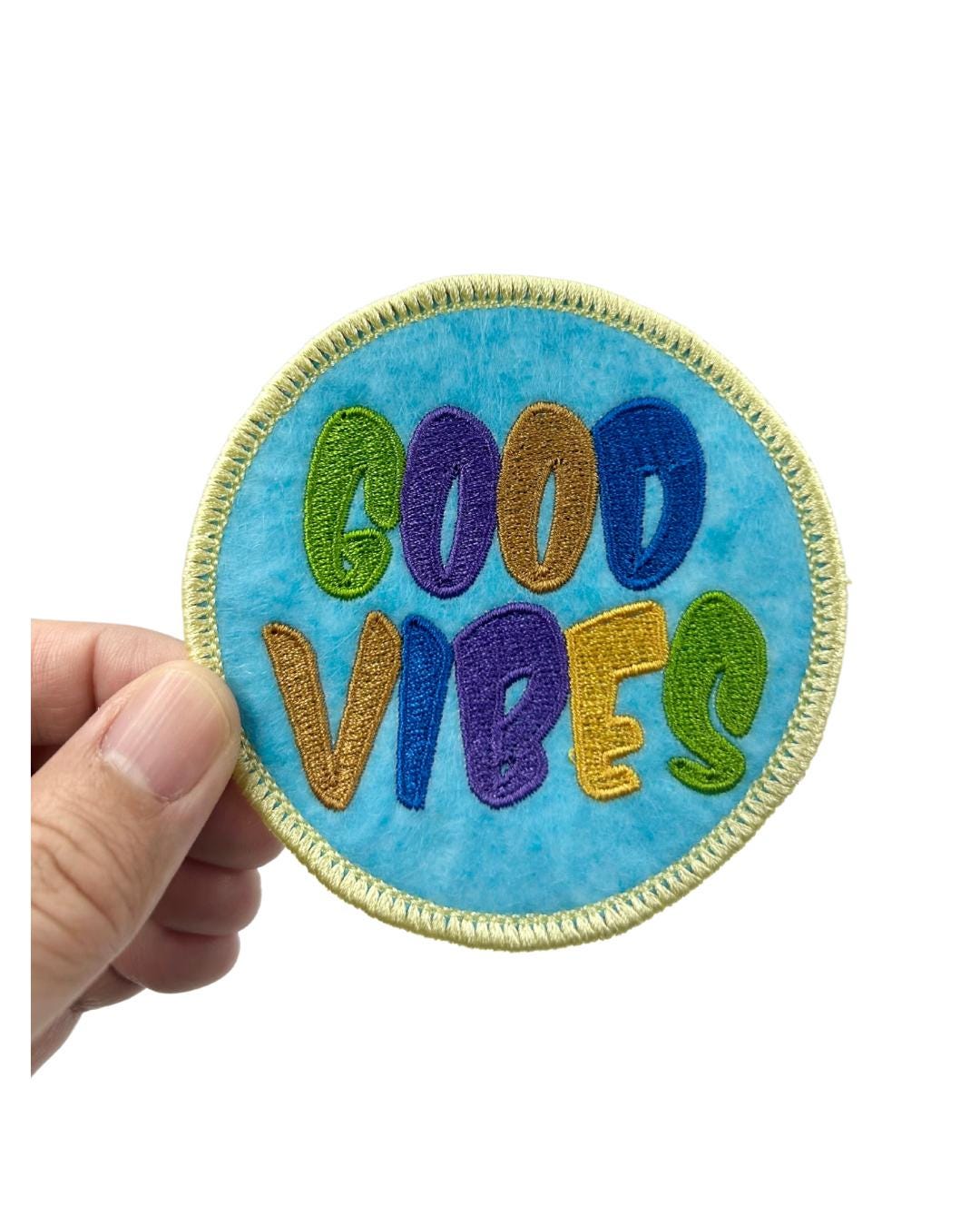 Felted Iron-on Funny Icons Good Vibes Self Love Cute Patch. Attach on Bag Clothing Uniforms Backpack DIY Ideas