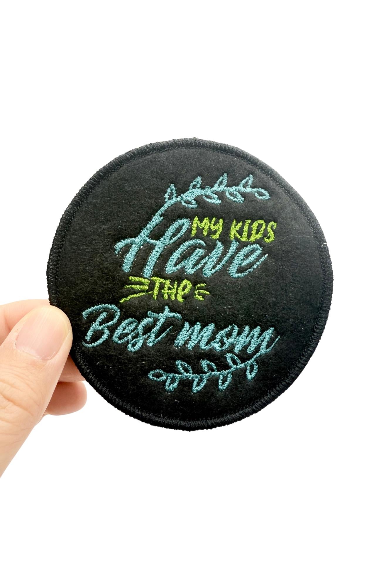 Felted Iron-on Mom Mother Mama Patch. Attach on Bag Clothing Uniforms Backpack DIY Ideas