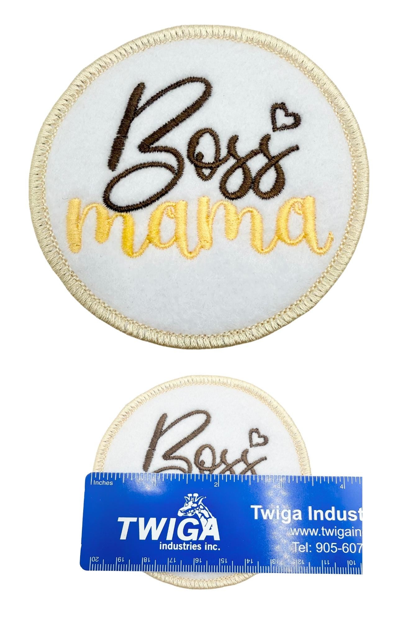 Felted Iron-on Mom Mother Mama Patch. Attach on Bag Clothing Uniforms Backpack DIY Ideas