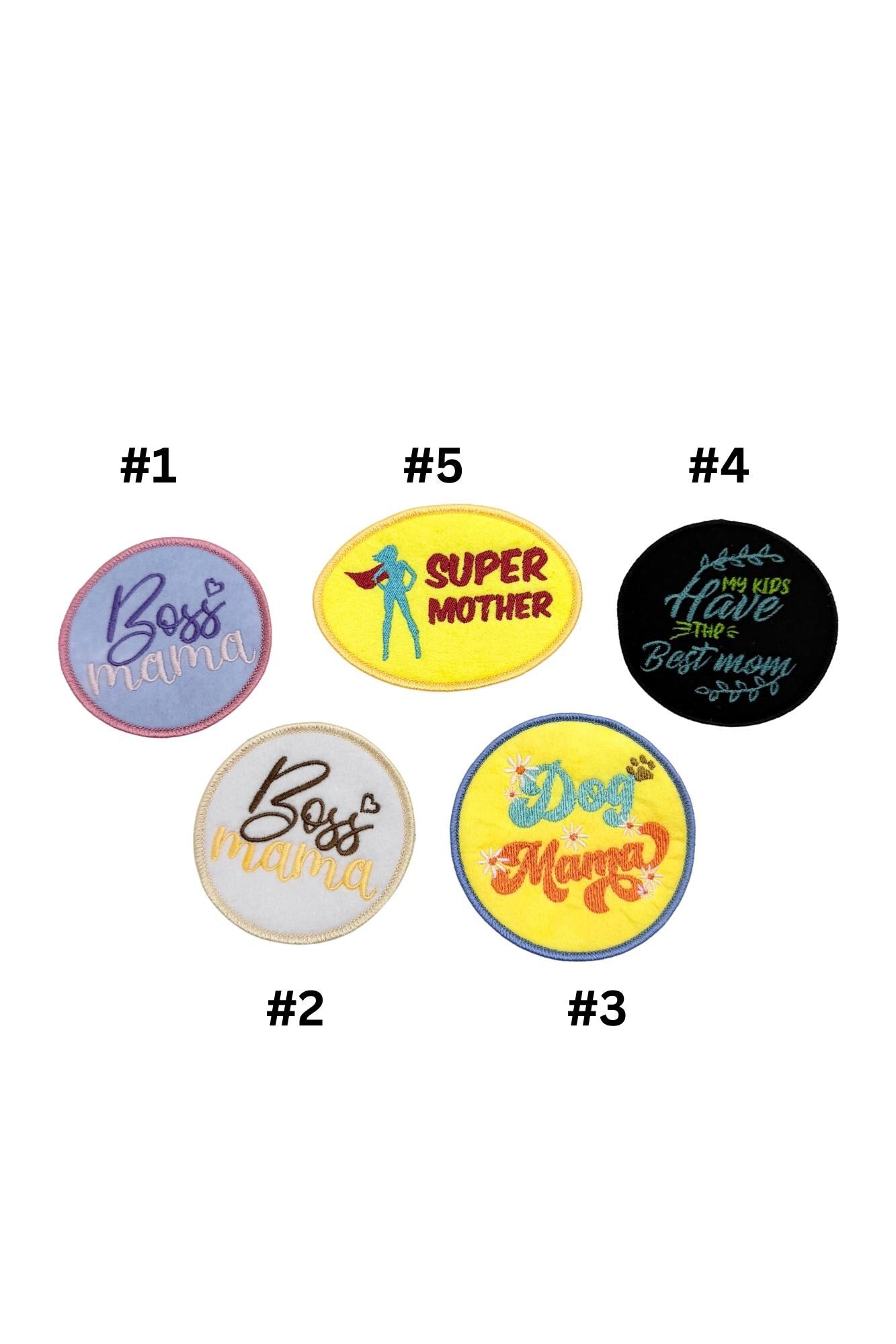 Felted Iron-on Mom Mother Mama Patch. Attach on Bag Clothing Uniforms Backpack DIY Ideas