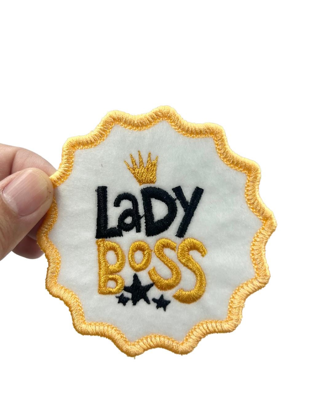 Felted Iron-on Girl Power Lady Boss Cute Patch. Attach on Bag Clothing Uniforms Backpack DIY Ideas