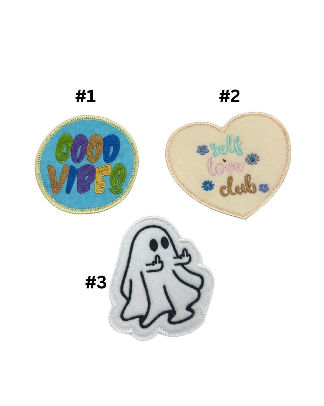 Felted Iron-on Funny Icons Good Vibes Self Love Cute Patch. Attach on Bag Clothing Uniforms Backpack DIY Ideas