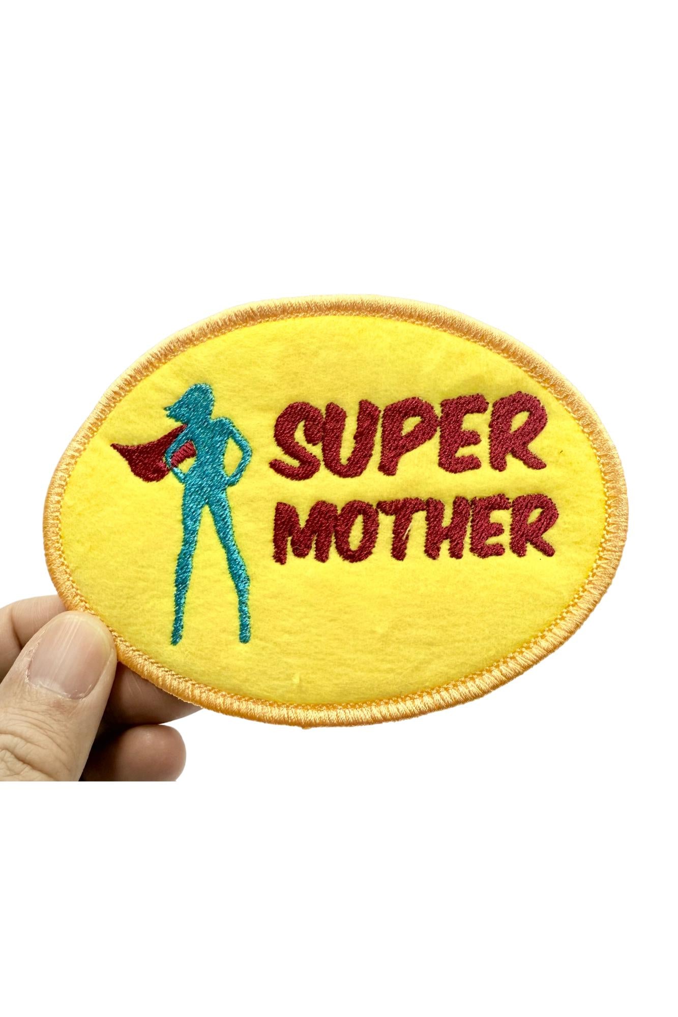 Felted Iron-on Mom Mother Mama Patch. Attach on Bag Clothing Uniforms Backpack DIY Ideas