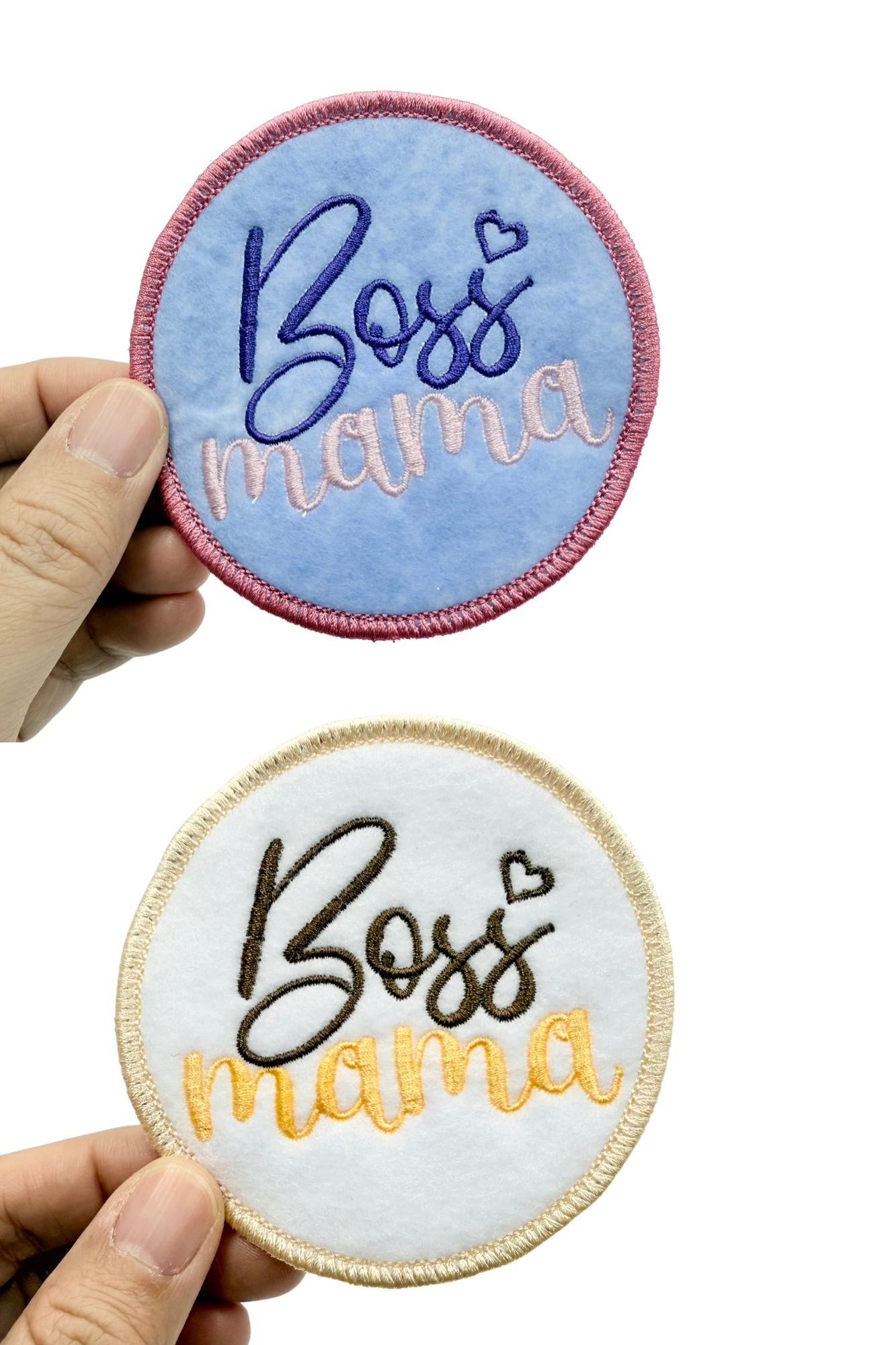Felted Iron-on Mom Mother Mama Patch. Attach on Bag Clothing Uniforms Backpack DIY Ideas